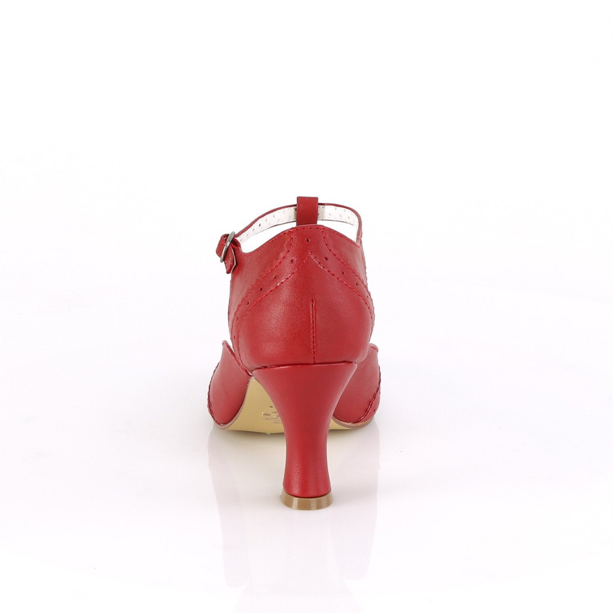 Pin Up Couture Flapper-26 RPU - Czerwone czółenka z paskami z szerokimi obcasami