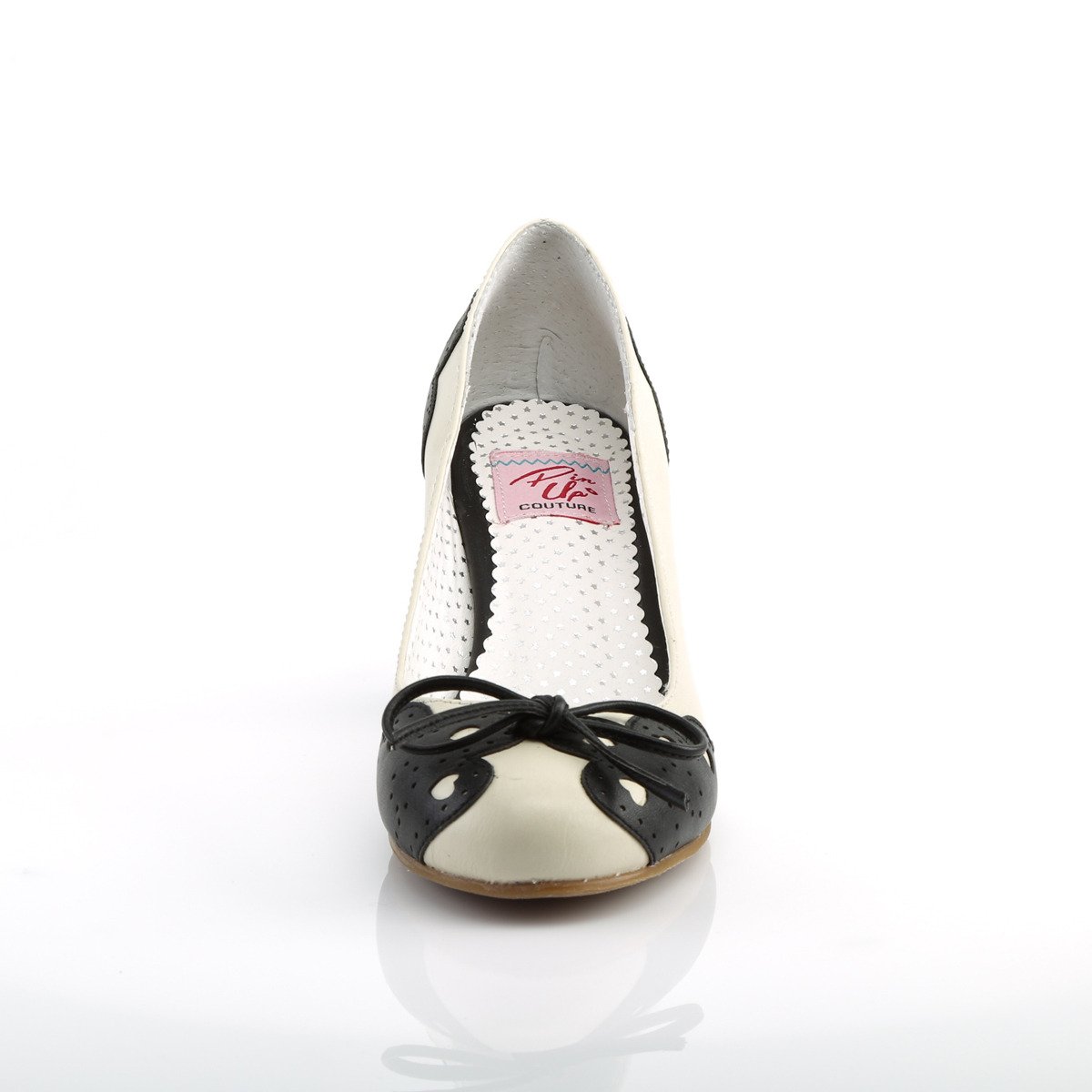 Pin Up Couture Wiggle-17 B-CRPU - Czarne czółenka z szerokimi obcasami