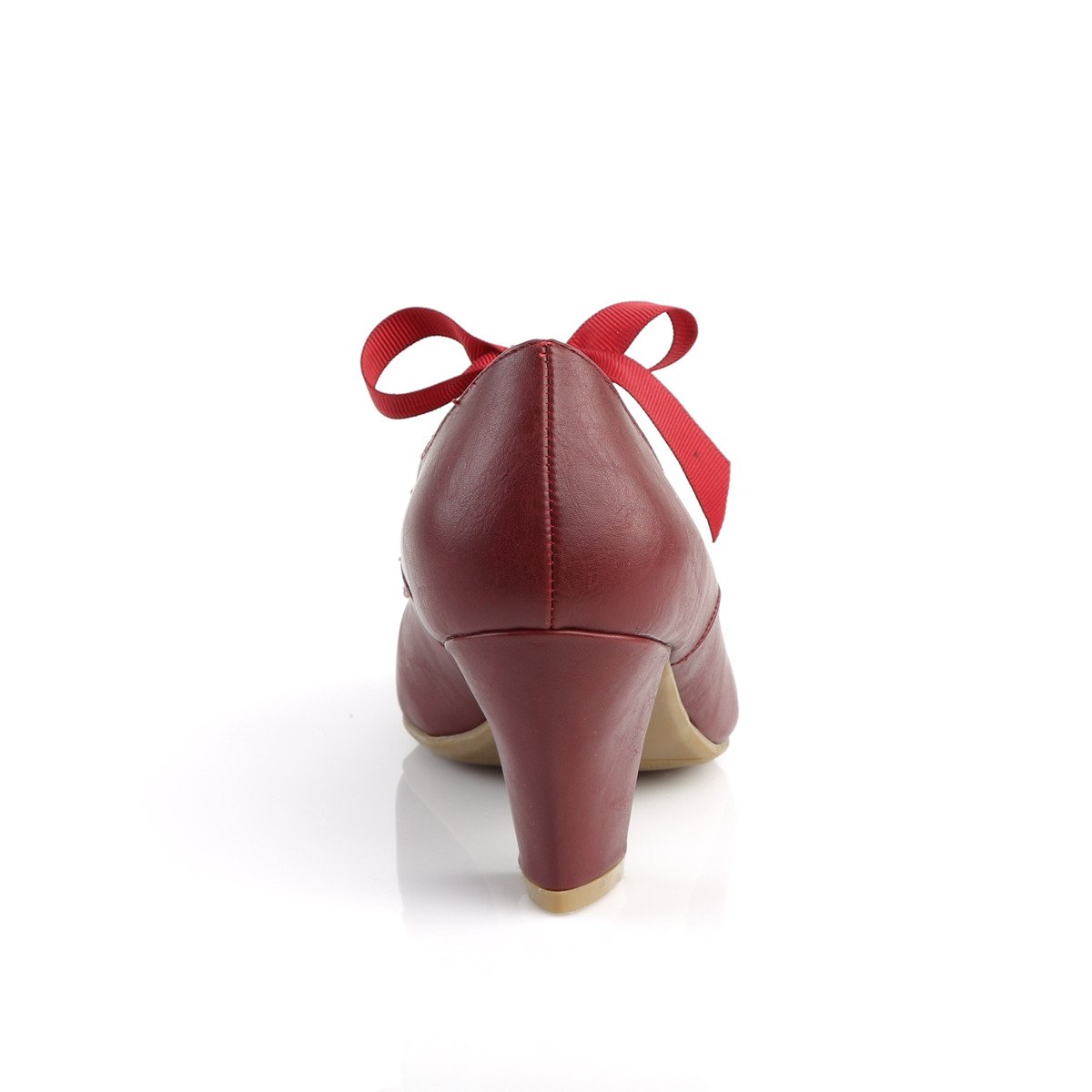 Pin Up Couture Wiggle-32 BYPU - Fioletowe czółenka z paskami z szerokimi obcasami