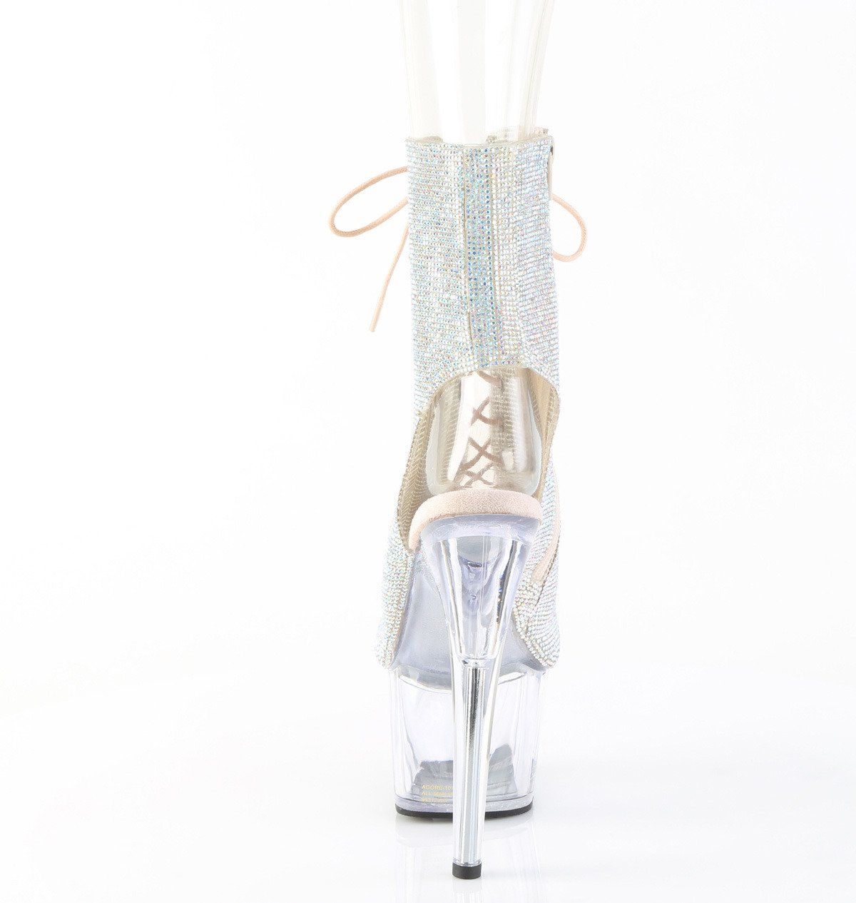 Pleaser Adore-1016C-RS SRS/C - Białe botki z odkrytymi palcami na wysokiej platformie