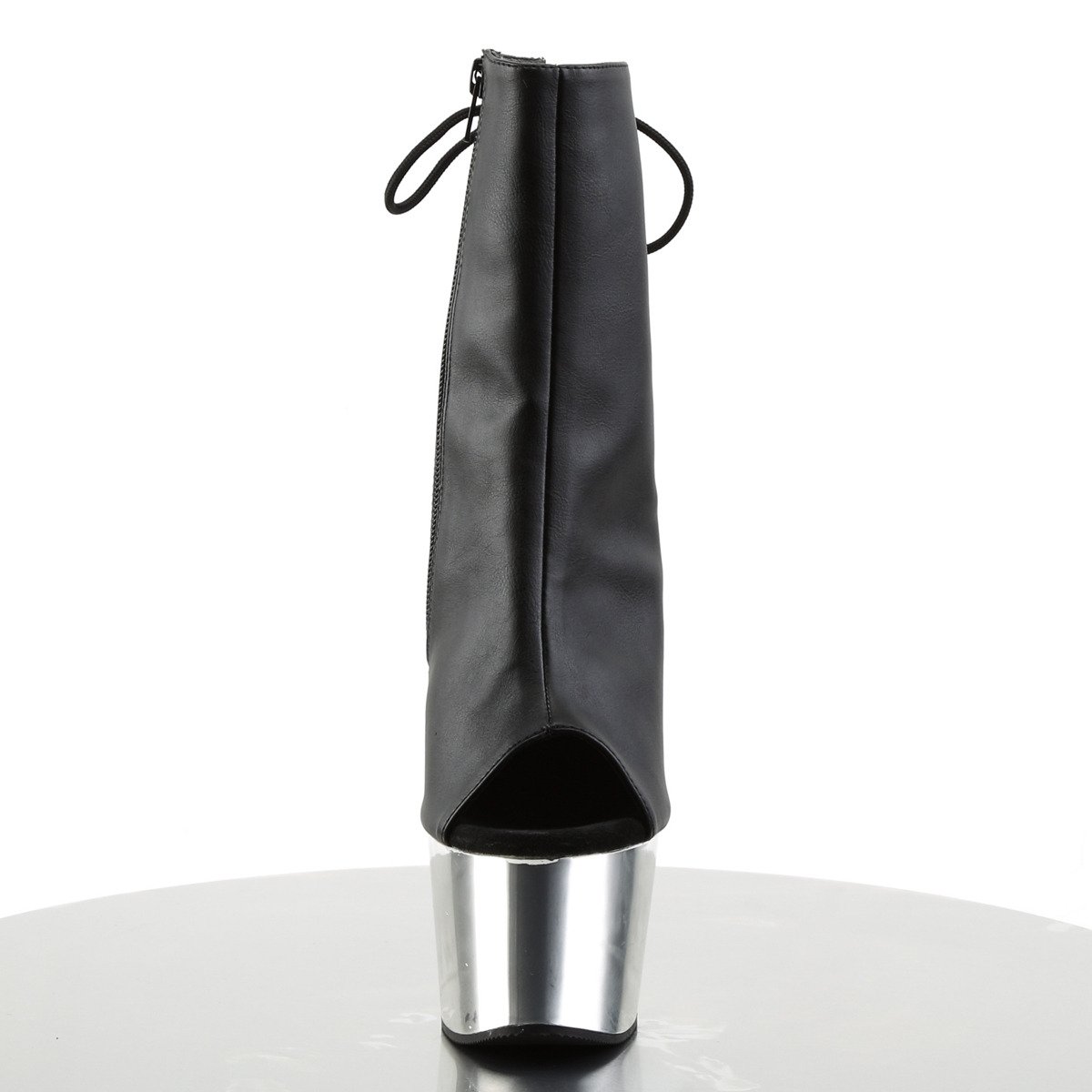 Pleaser Adore-1018 BPU/SCH - Czarne botki z odkrytymi palcami na wysokiej platformie