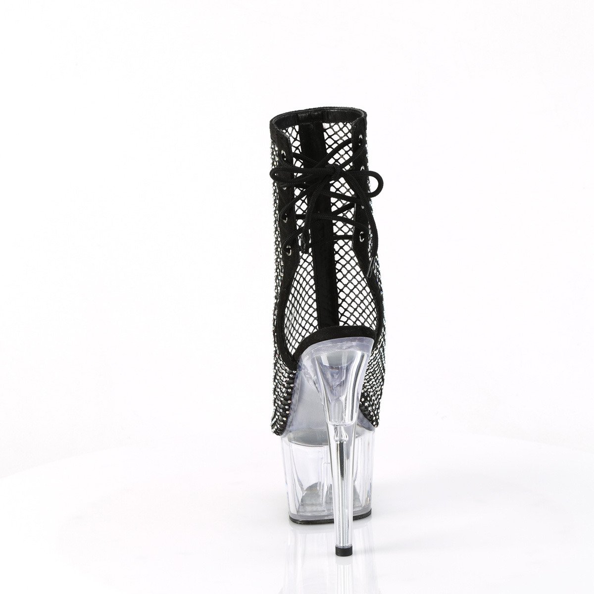 Pleaser Adore-1018RM BFS-RS/C - Czarne botki z odkrytymi palcami na wysokiej platformie