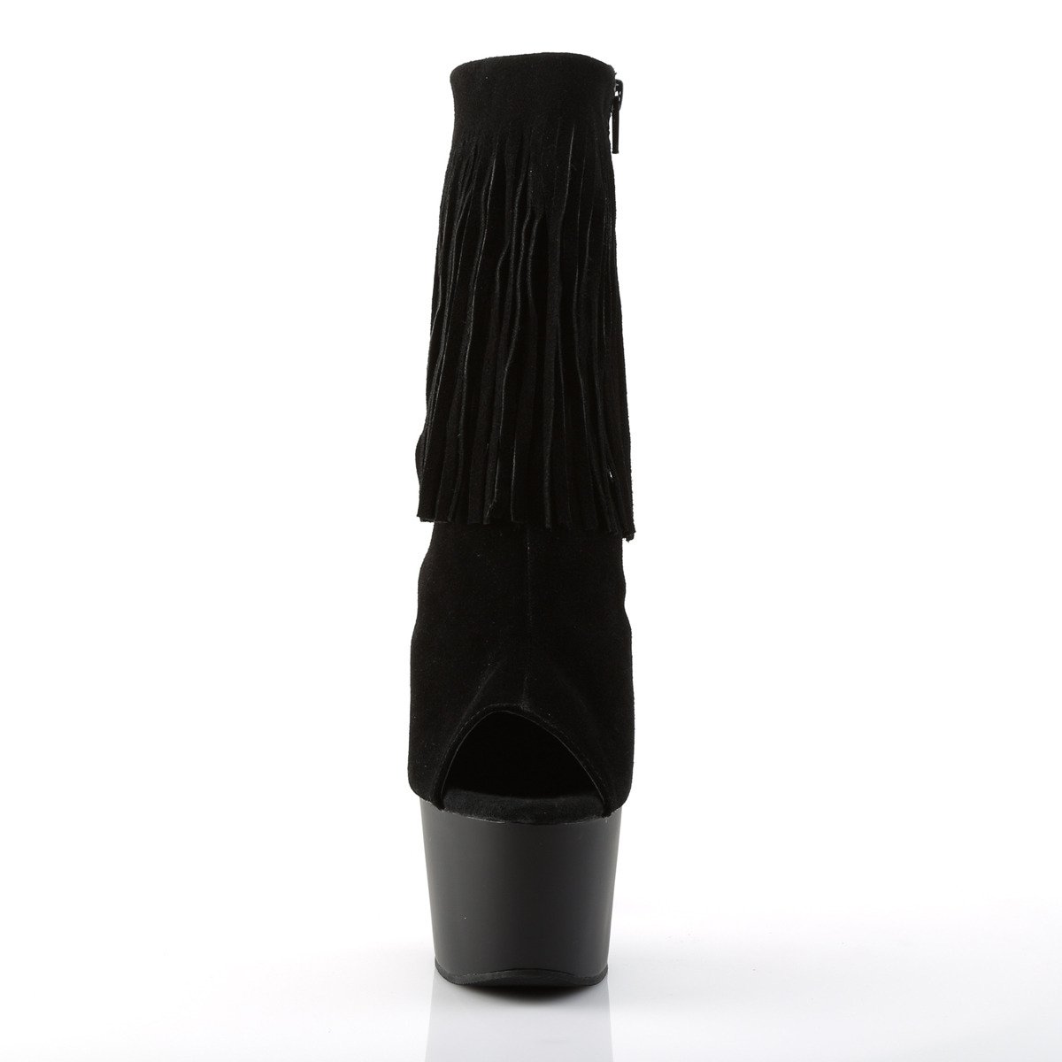 Pleaser Adore-1019 BSUE/M - Czarne botki z odkrytymi palcami na wysokiej platformie