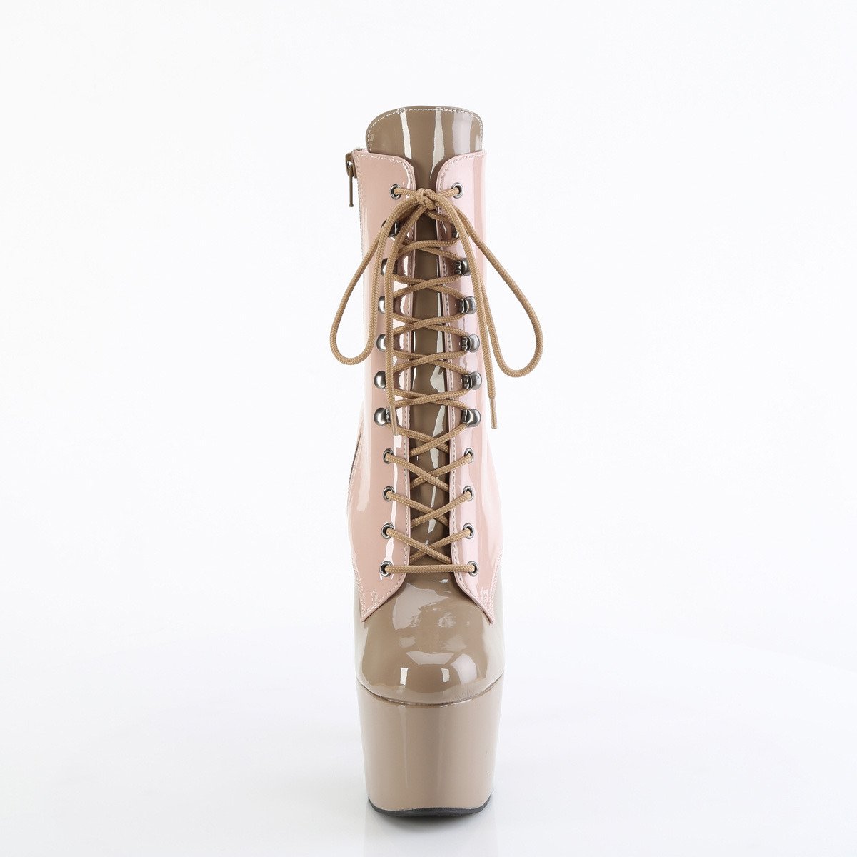 Pleaser Adore-1020DC DTPN-SD/M - Błyszczące różowe buty za kostkę na wysokiej platformie