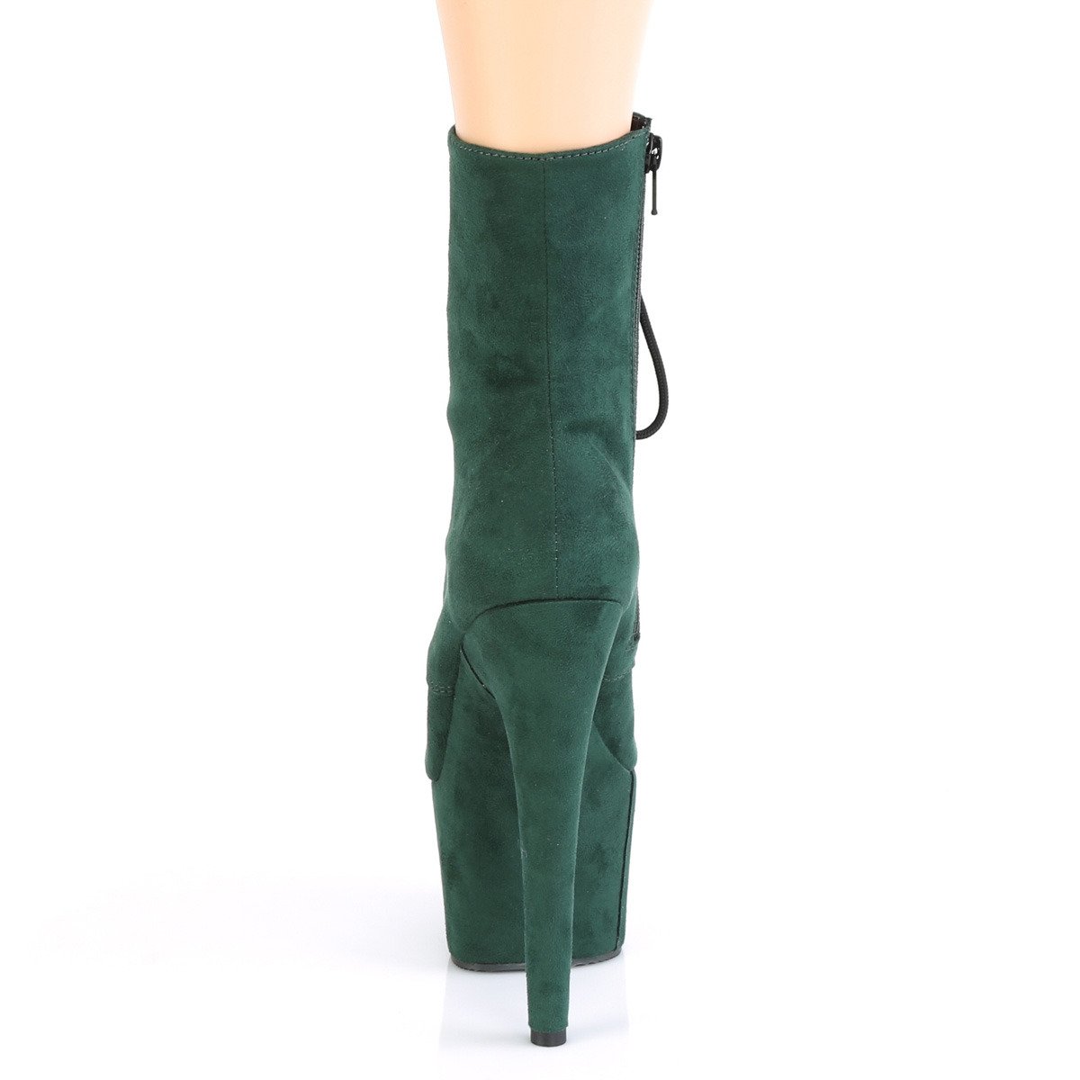 Pleaser Adore-1020FS EMGNFS/M - Zielone buty za kostkę na wysokiej platformie