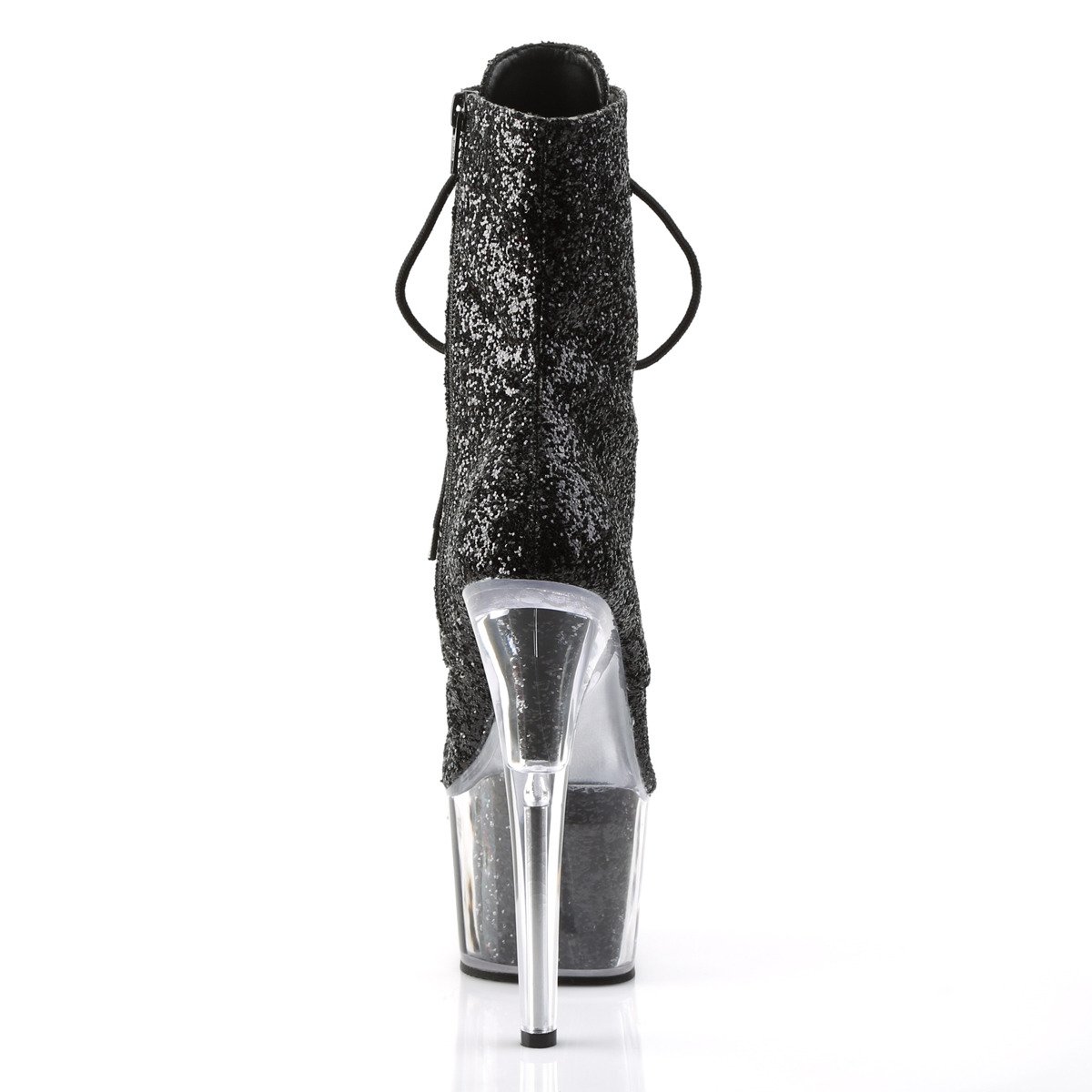 Pleaser Adore-1020G B/M - Czarne buty za kostkę na wysokiej platformie