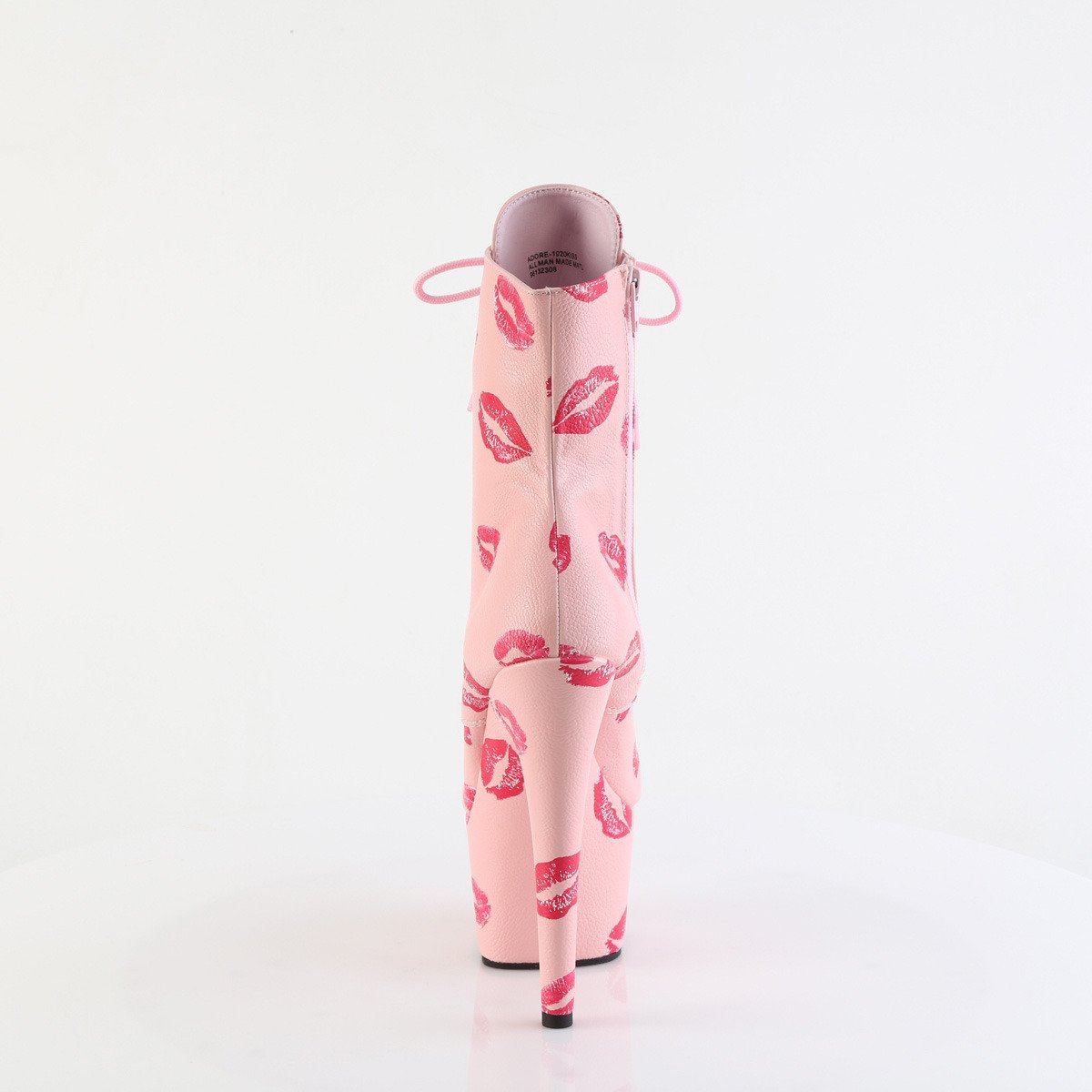 Pleaser Adore-1020KISSES BPPU/M - Różowe buty za kostkę na wysokiej platformie