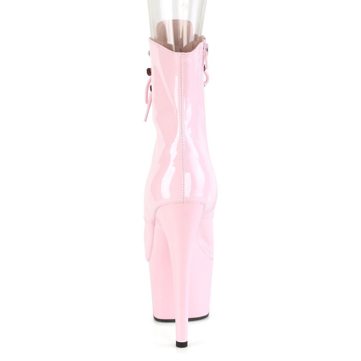 Pleaser Adore-1021 BP/M - Błyszczące różowe buty za kostkę na wysokiej platformie
