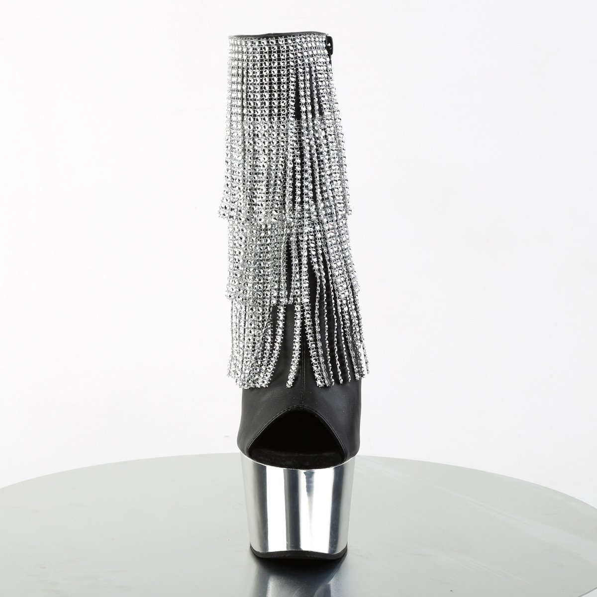 Pleaser Adore-1024RSF BPU/SCH - Czarne buty za kostkę na wysokiej platformie