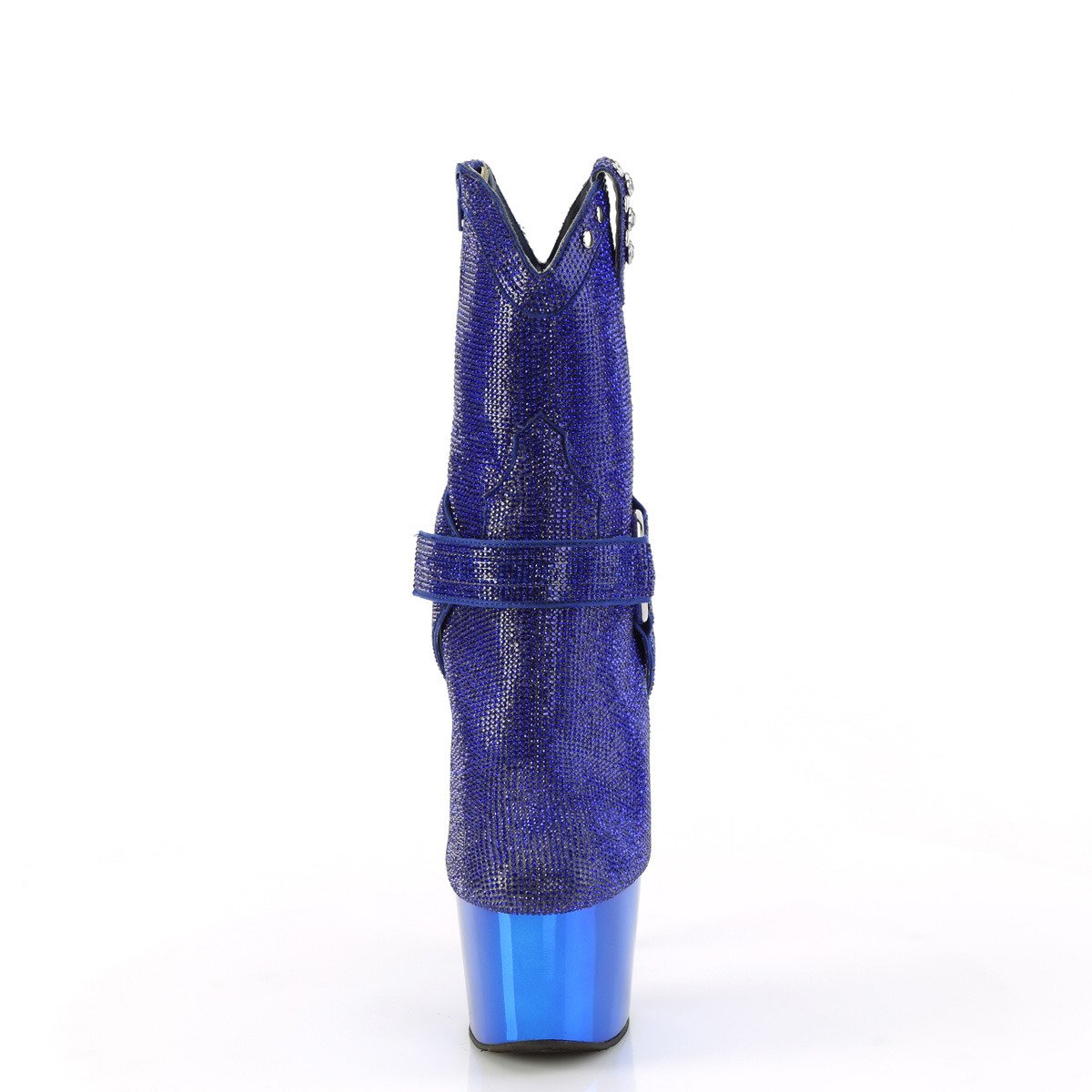 Pleaser Adore-1029CHRS RYBL/M - Niebieskie buty za kostkę na wysokiej platformie