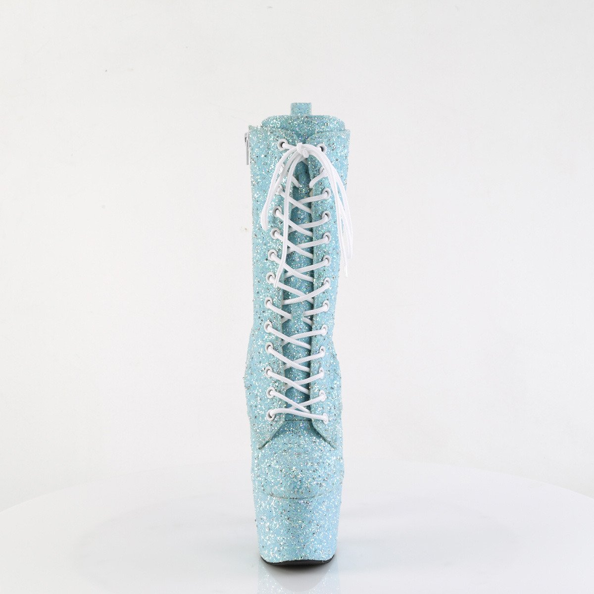 Pleaser Adore-1040GR BUMCG/M - Niebieskie buty za kostkę na wysokiej platformie