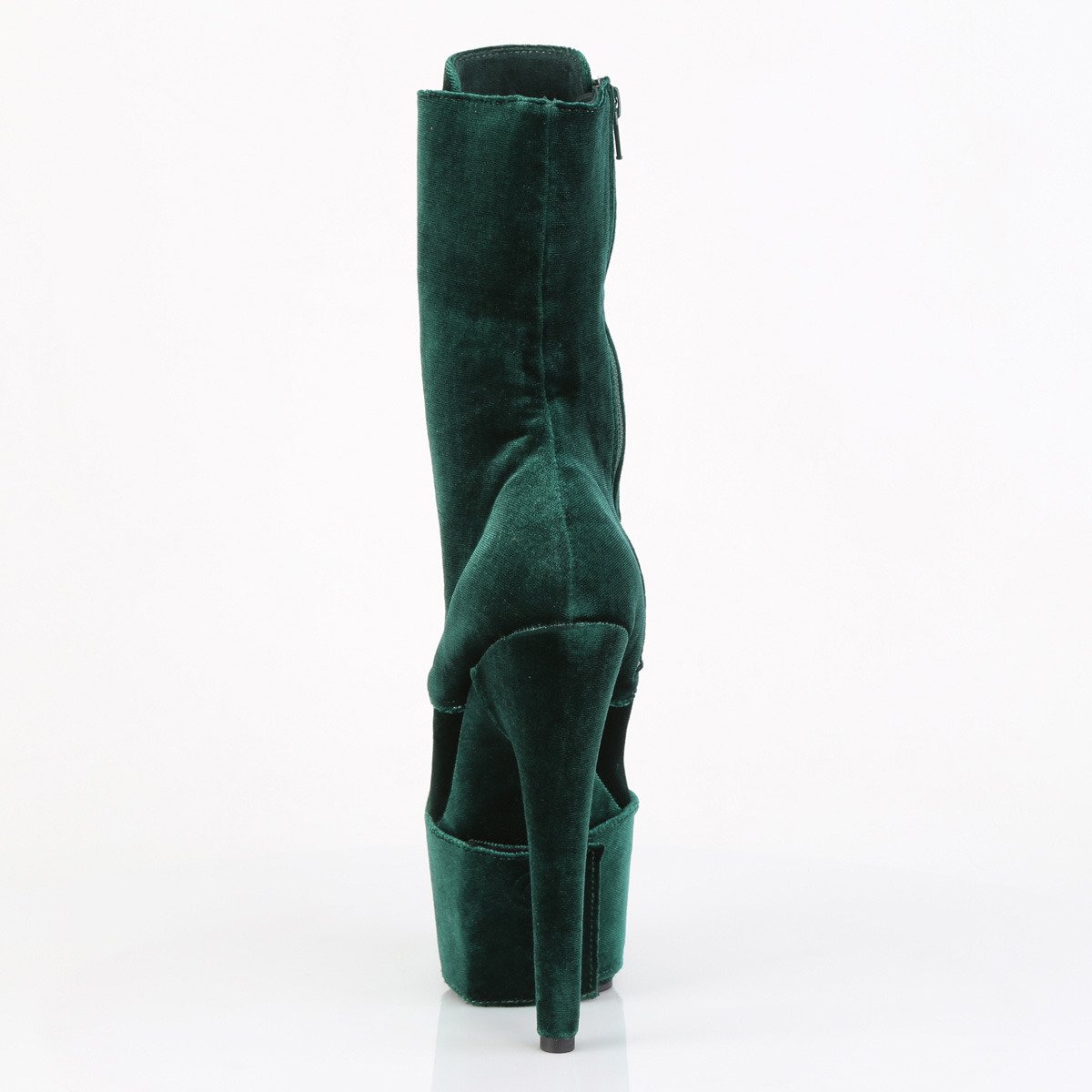 Pleaser Adore-1045VEL EMGN/M - Zielone buty za kostkę na wysokiej platformie