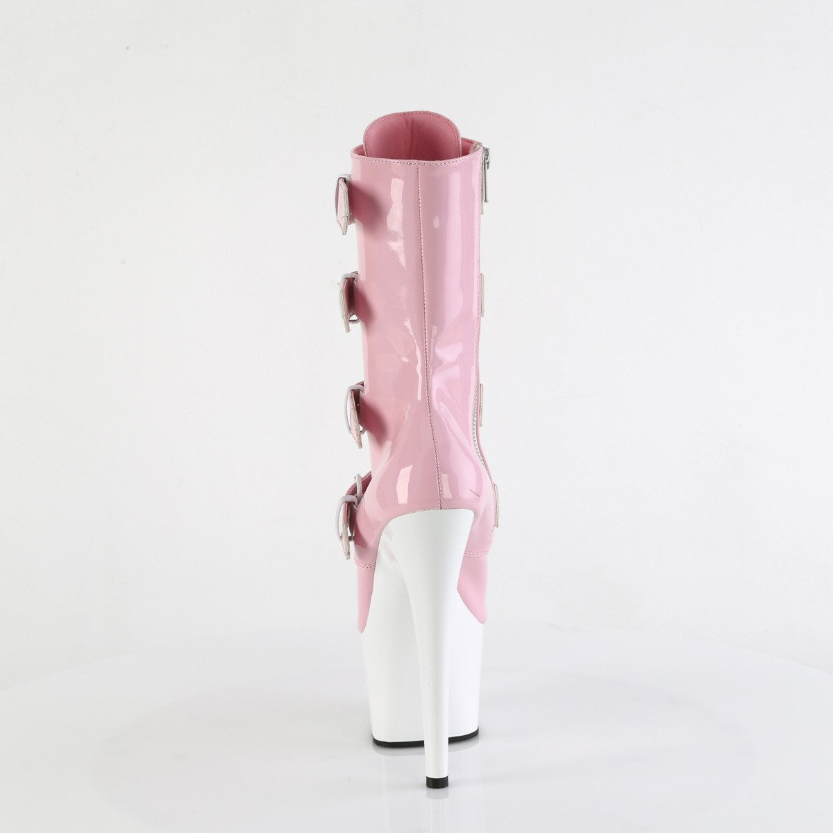 Pleaser Adore-1046TT BPHG/W - Błyszczące różowe buty za kostkę na wysokiej platformie