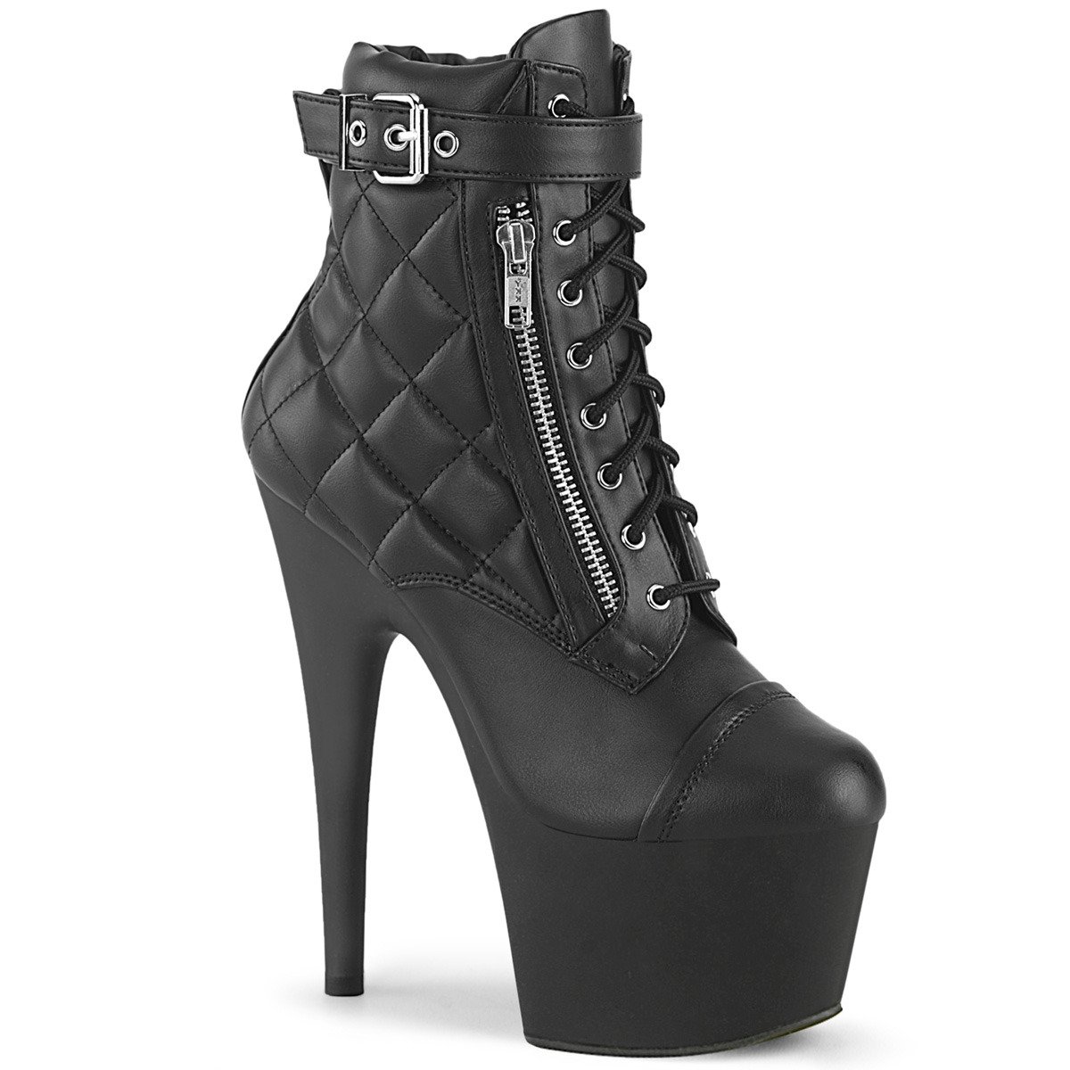 Pleaser Adore-700-05 BPU/M - Czarne buty za kostkę na wysokiej platformie