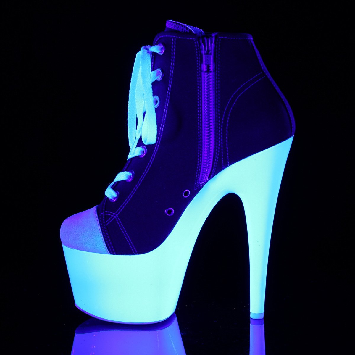Pleaser Adore-700SK-02 RCA/NW - Czerwone buty za kostkę na wysokiej platformie