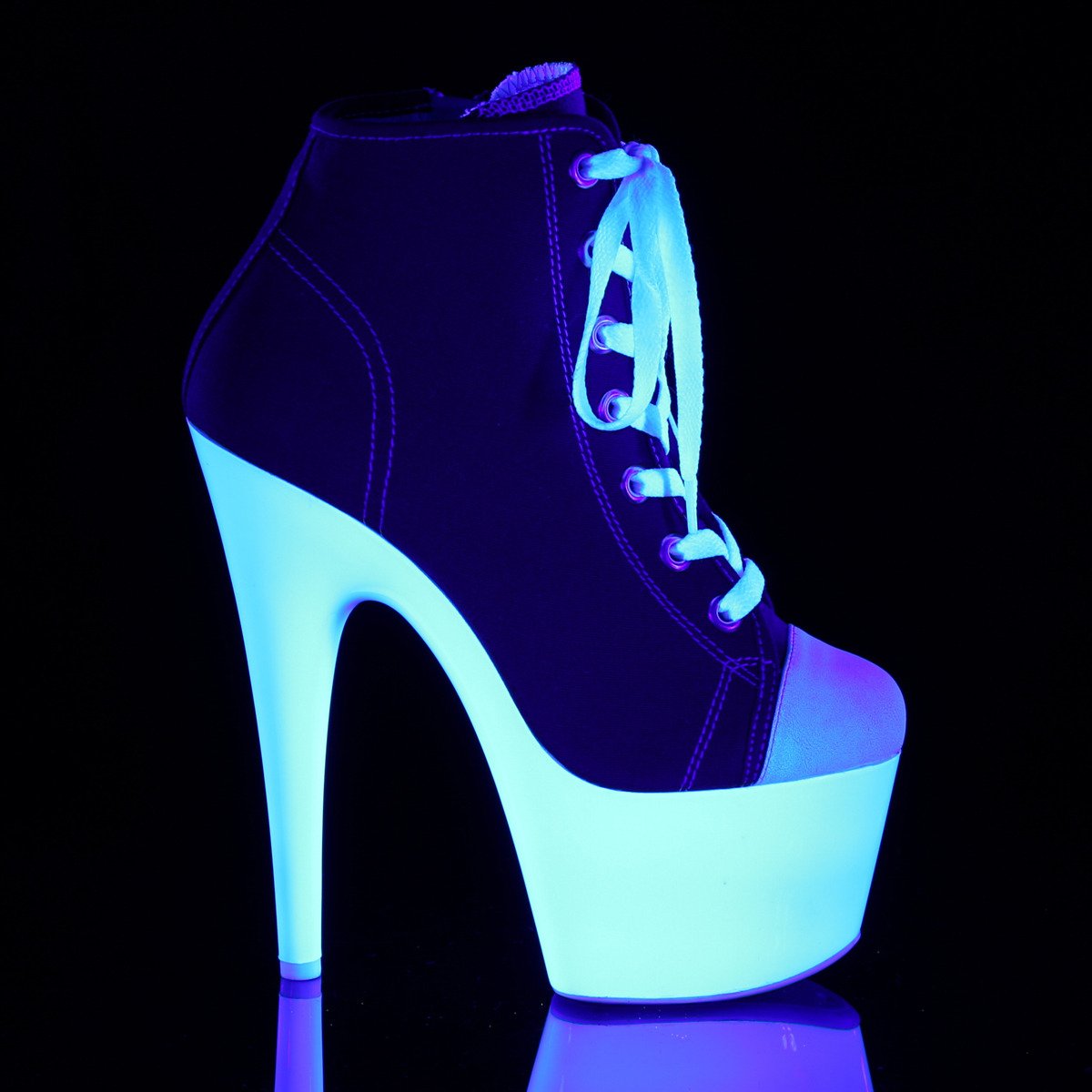 Pleaser Adore-700SK-02 RCA/NW - Czerwone buty za kostkę na wysokiej platformie