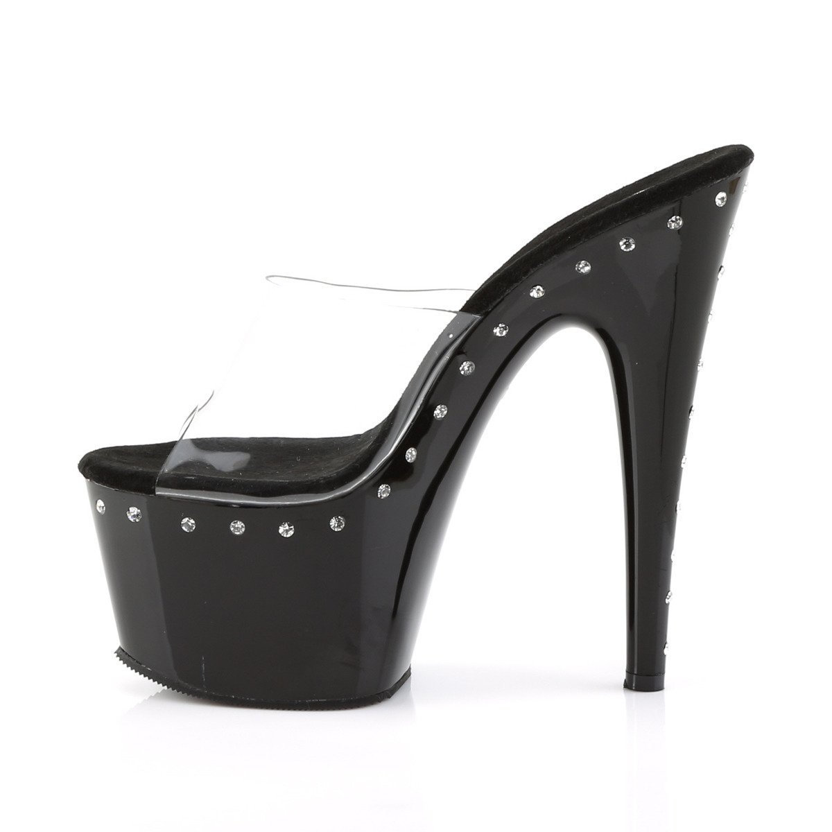 Pleaser Adore-701LS C/B - Przezroczyste sandały na wysokiej platformie