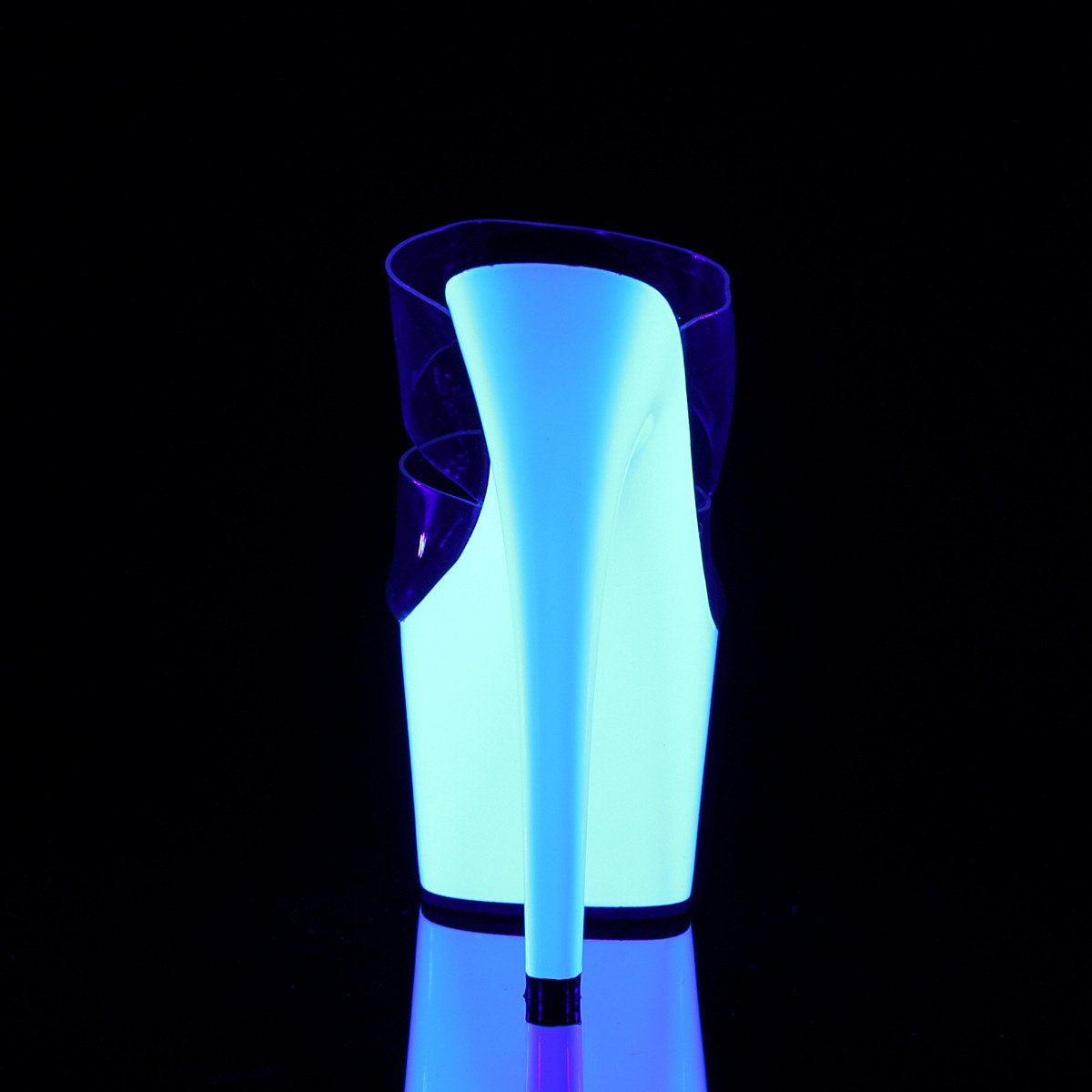 Pleaser Adore-702UV C/NW - Przezroczyste reagujące na uv sandały na wysokiej platformie