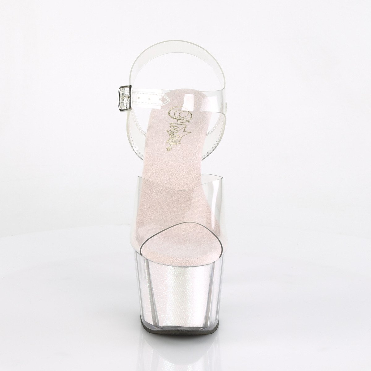 Pleaser Adore-708G C/OPMCGI - Przezroczyste sandały na wysokiej platformie