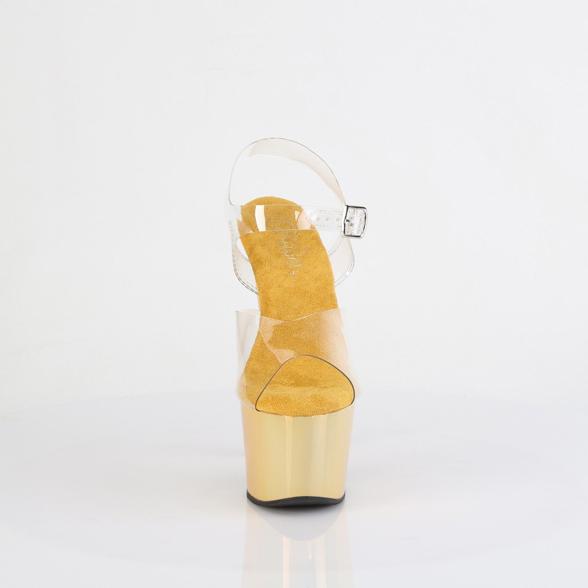 Pleaser Adore-708LQ C/LQGHG - Przezroczyste sandały na wysokiej platformie