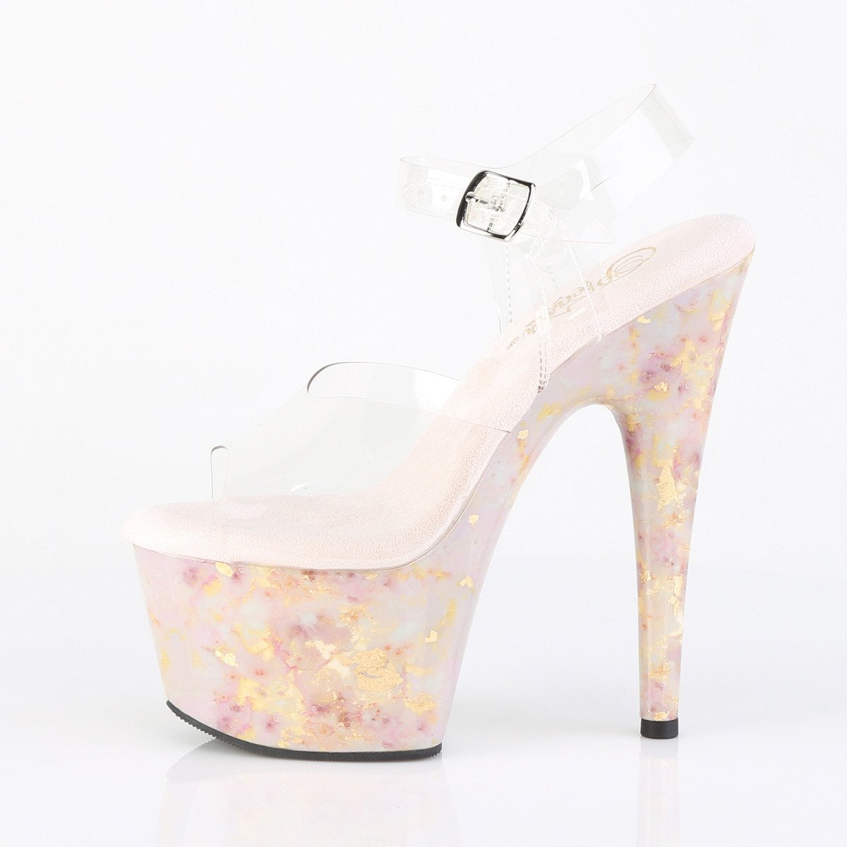 Pleaser Adore-708MB C/BH-G - Przezroczyste sandały na wysokiej platformie