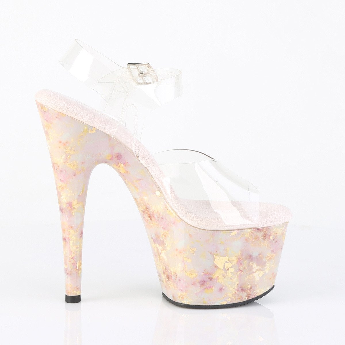 Pleaser Adore-708MB C/BH-G - Przezroczyste sandały na wysokiej platformie