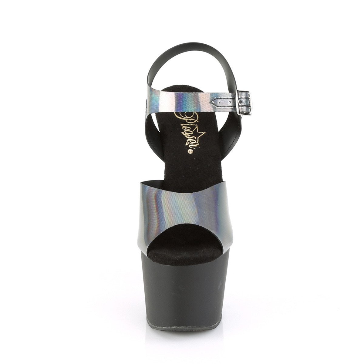 Pleaser Adore-708N-DT PWHGTPU/B - Srebrne sandały na wysokiej platformie