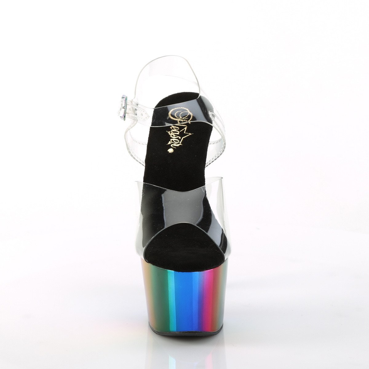 Pleaser Adore-708RC C/RBOWCH - Przezroczyste sandały na wysokiej platformie
