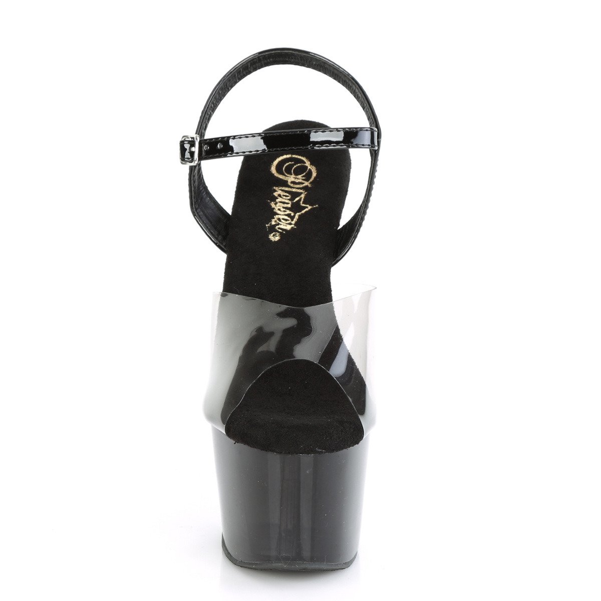 Pleaser Adore-708T-1 SK-BPT/B-C - Czarne sandały na wysokiej platformie