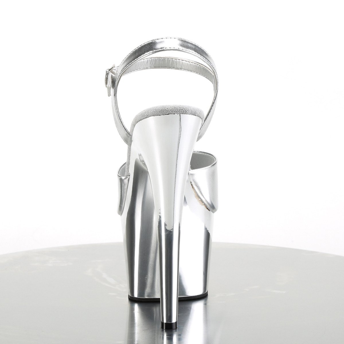 Pleaser Adore-709 SPU/SCH - Srebrne sandały na wysokiej platformie