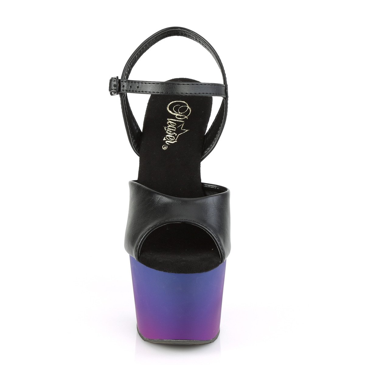 Pleaser Adore-709BP BPU/BLU-PP - Czarne sandały na wysokiej platformie