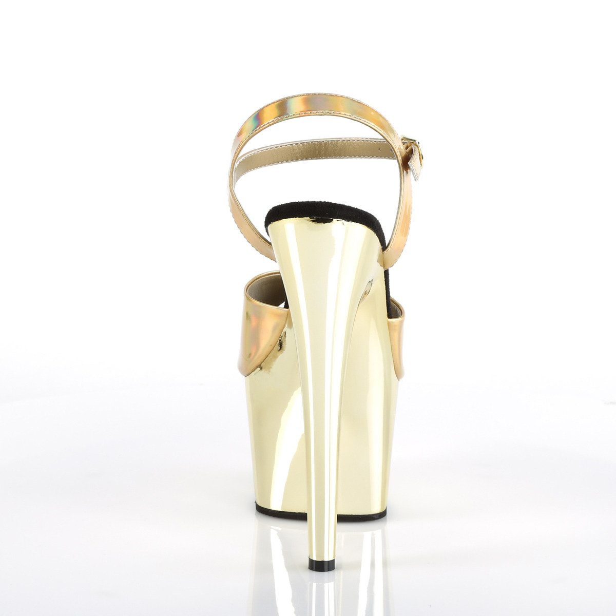 Pleaser Adore-709HGCH GHG/GCH - Błyszczące złote sandały na wysokiej platformie