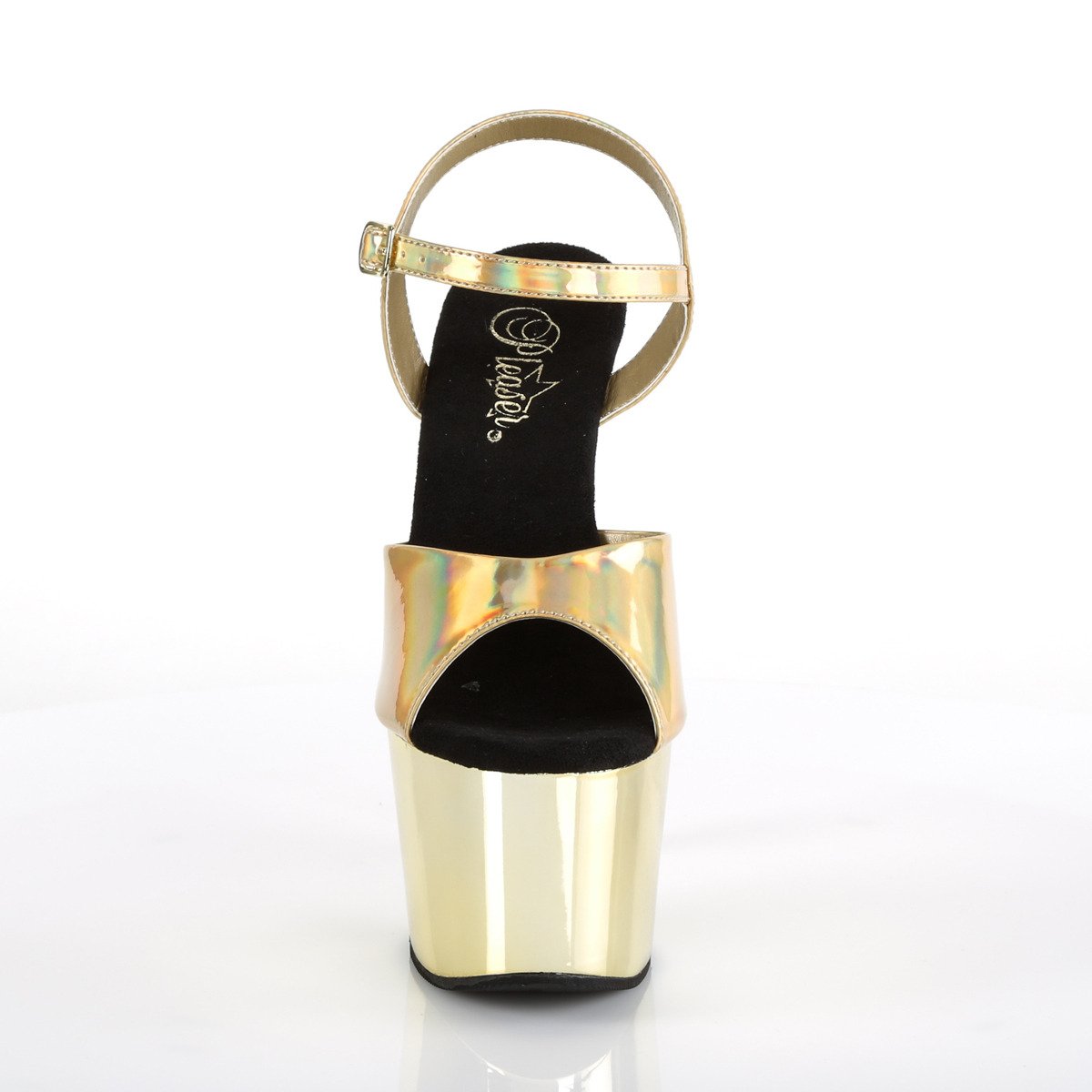 Pleaser Adore-709HGCH GHG/GCH - Błyszczące złote sandały na wysokiej platformie