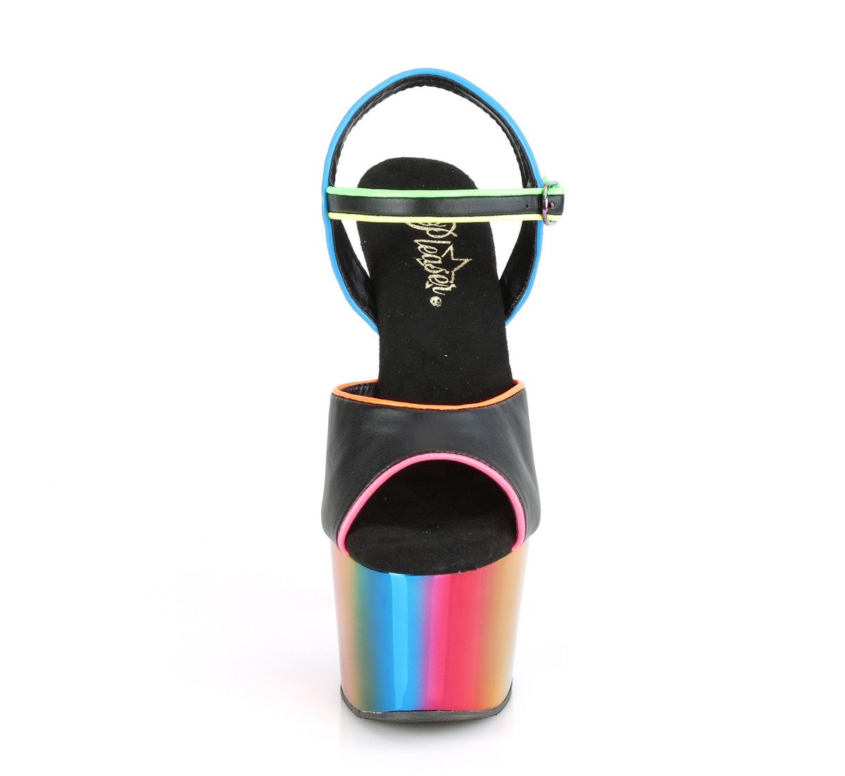 Pleaser Adore-709RC-02 BPU/RBWCH - Czarne sandały na wysokiej platformie