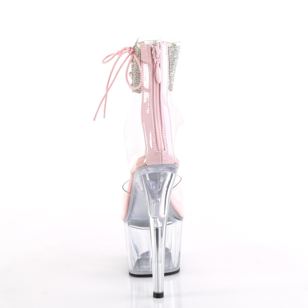 Pleaser Adore-724RS C-BP/C - Różowe buty z paskiem nad kostką na wysokiej platformie