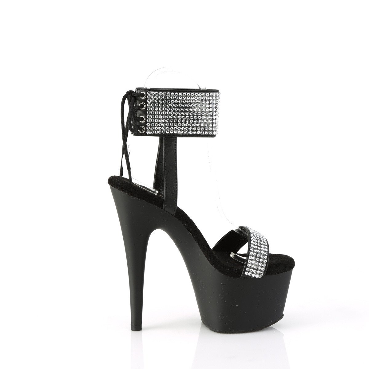 Pleaser Adore-770 BPU-RS/M - Czarne buty z paskiem nad kostką na wysokiej platformie