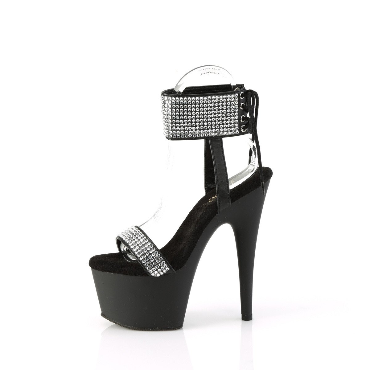 Pleaser Adore-770 BPU-RS/M - Czarne buty z paskiem nad kostką na wysokiej platformie