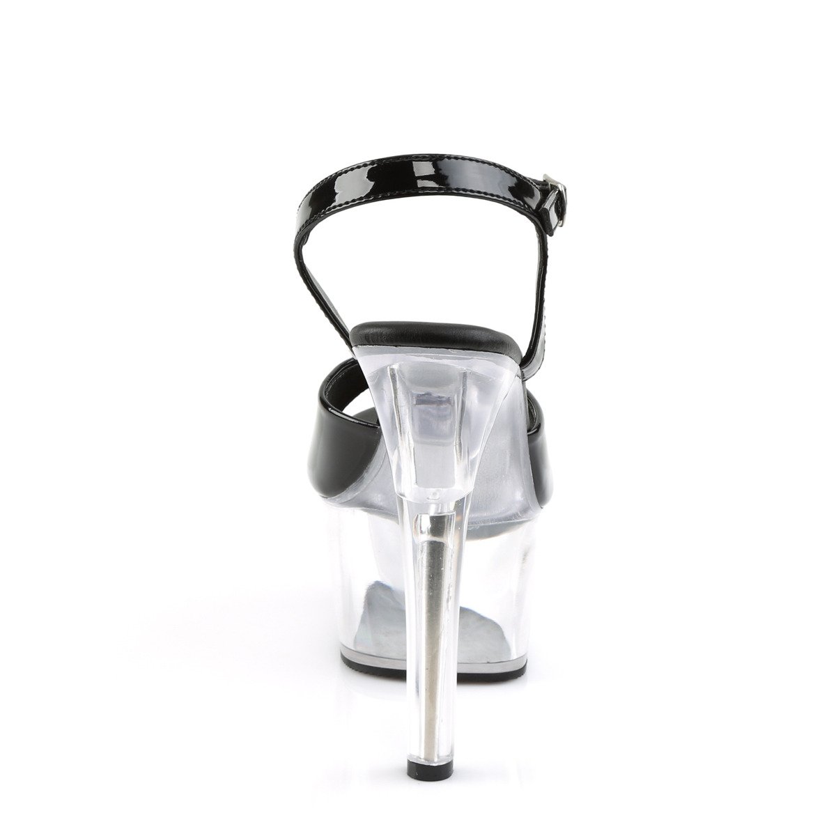 Pleaser Aspire-609 B/C - Błyszczące czarne sandały z platformą na platformie z wysokimi obcasami