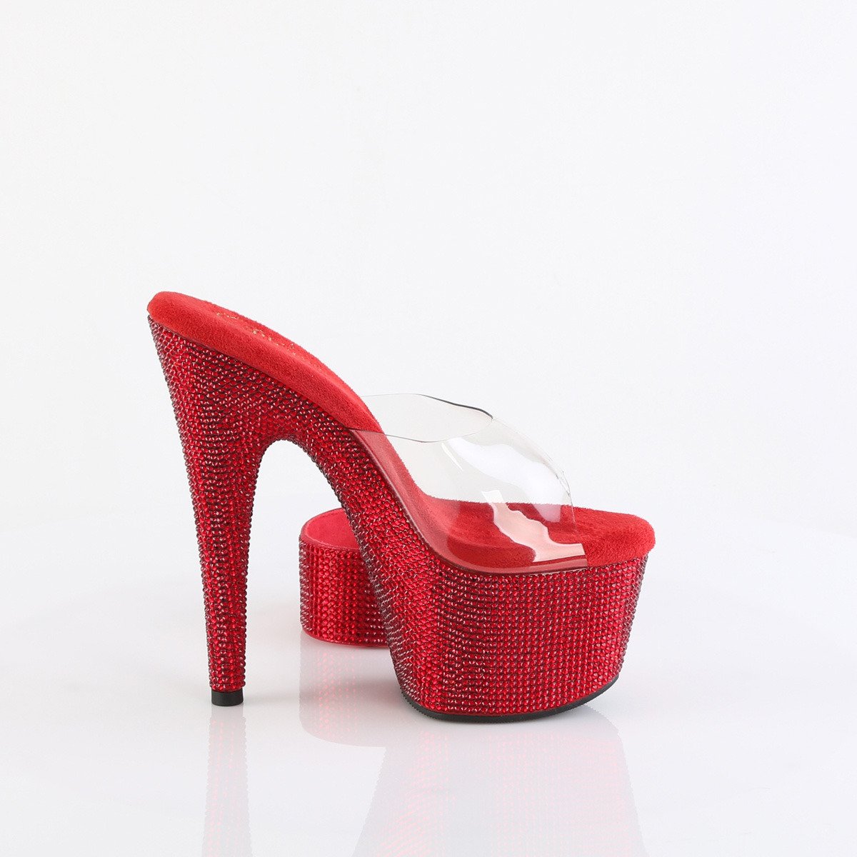 Pleaser Bejeweled-712RS C/RYRRS - Przezroczyste sandały na wysokiej platformie