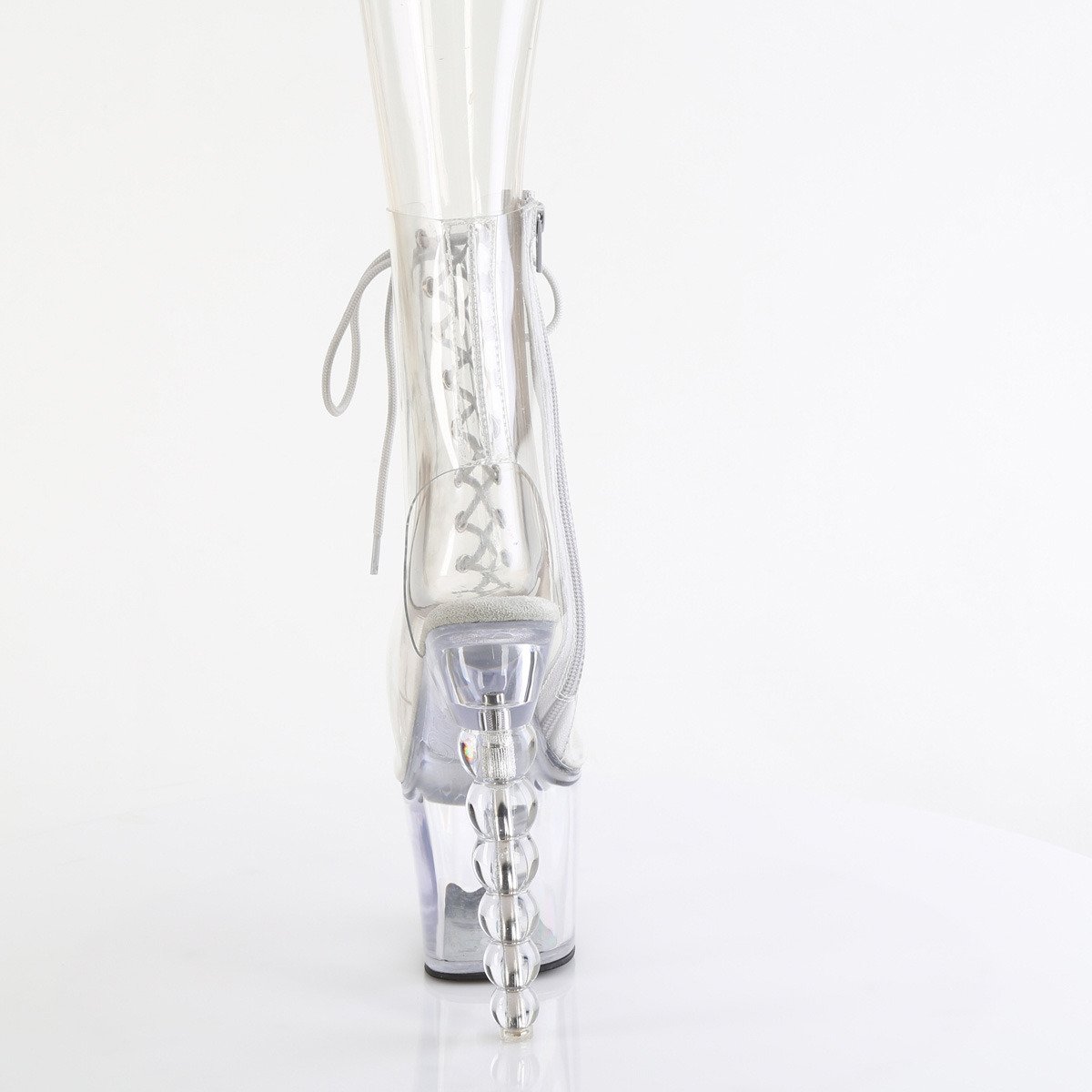 Pleaser Bliss-1016C C/M - Przezroczyste botki z odkrytymi palcami na wysokiej platformie