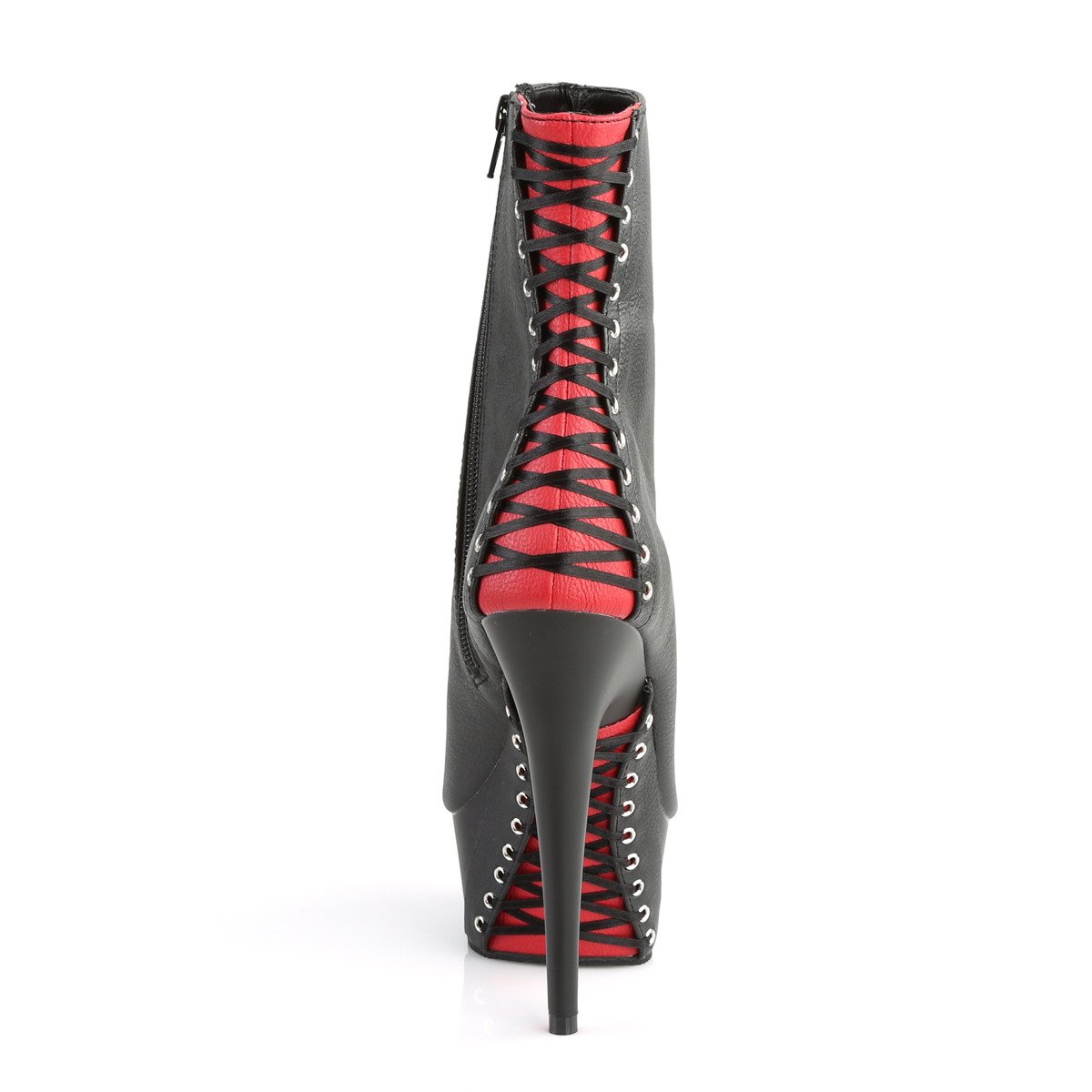 Pleaser Delight-1025 B-RPU/B - Czarne buty za kostkę na platformie z wysokimi obcasami