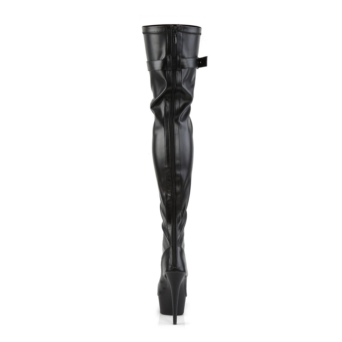 Pleaser Delight-3025 BPU/M - Czarne botki z odkrytymi palcami na platformie z wysokimi obcasami