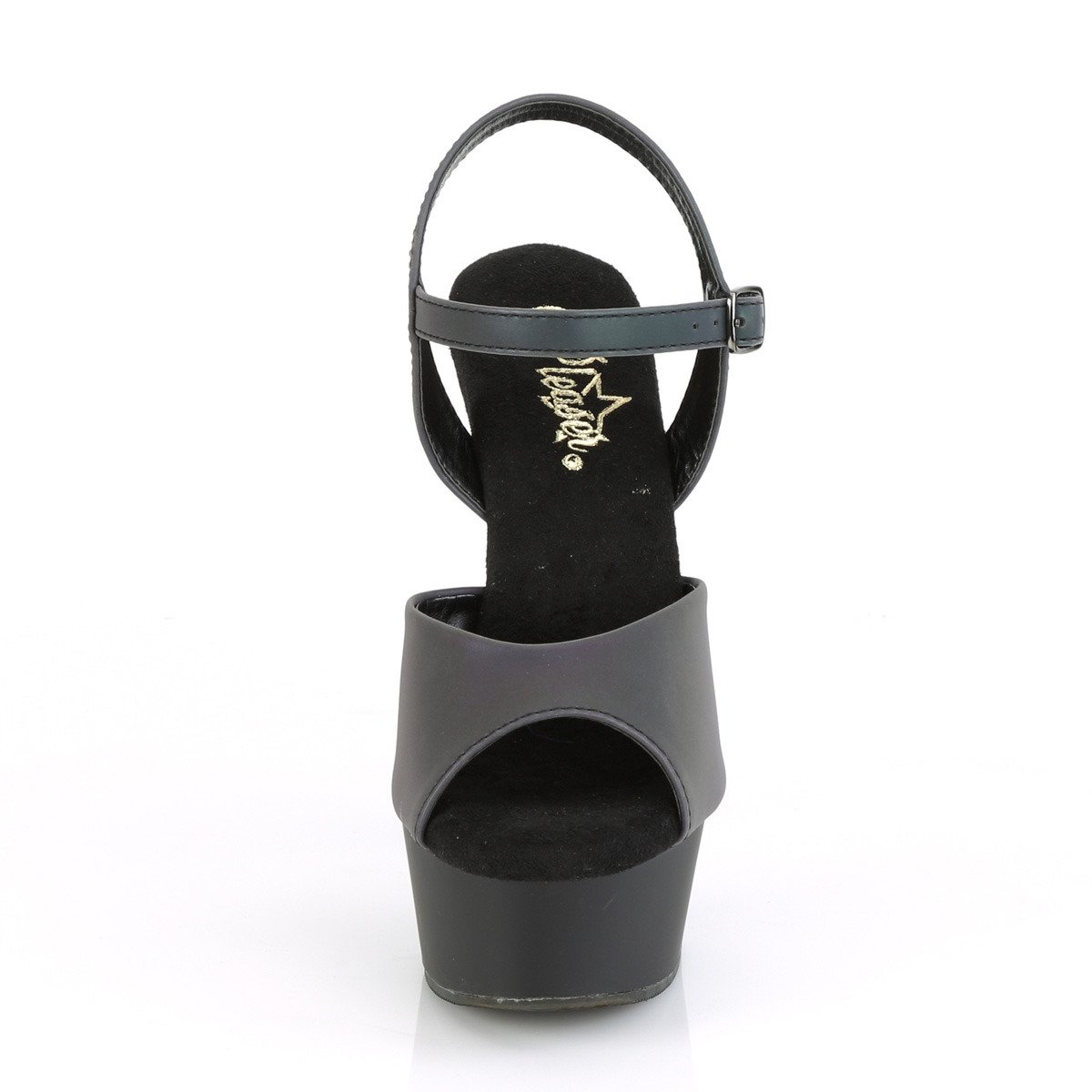 Pleaser Delight-609REFL GNREFL/B - Niebieskie sandały z platformą na platformie z wysokimi obcasami