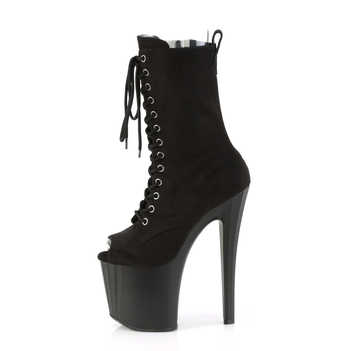 Pleaser Enchant-1041FS BFS/M - Czarne buty za kostkę na wysokiej platformie