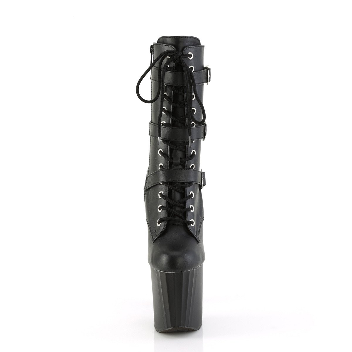 Pleaser Enchant-1043 BPU/M - Czarne buty za kostkę na wysokiej platformie