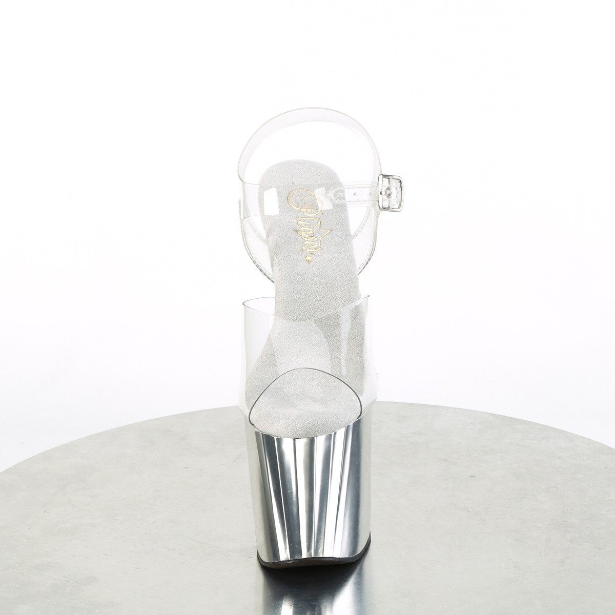 Pleaser Enchant-708 C/SCH - Przezroczyste sandały na wysokiej platformie