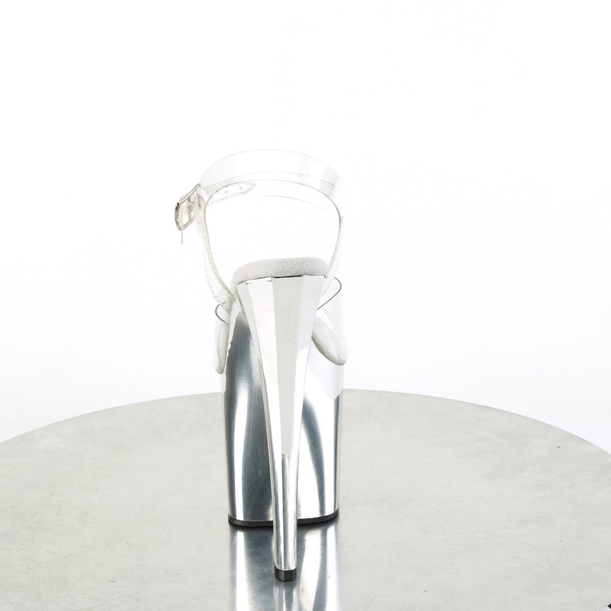 Pleaser Enchant-708 C/SCH - Przezroczyste sandały na wysokiej platformie