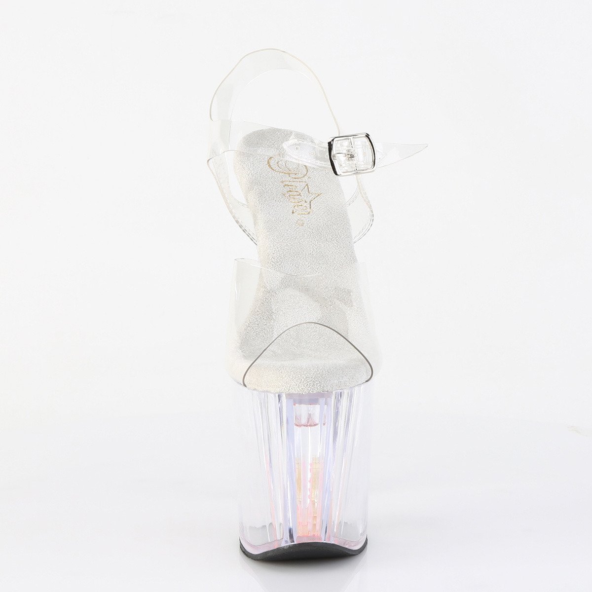 Pleaser Enchant-708AQUA-01 C/C-BP - Przezroczyste sandały na wysokiej platformie