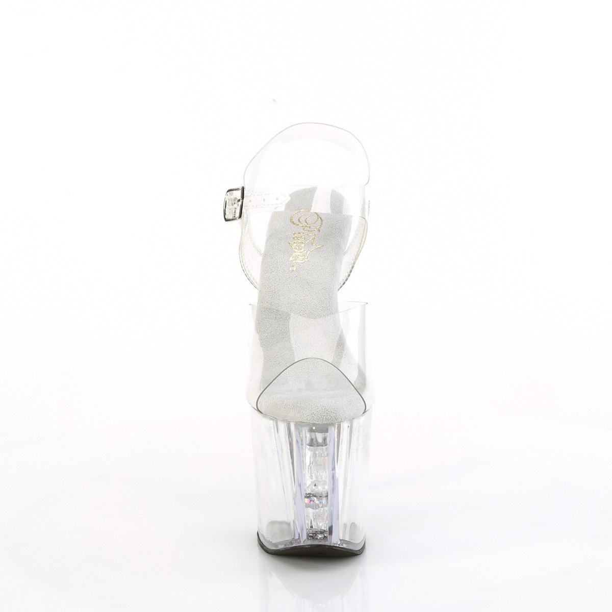 Pleaser Enchant-708AQUA-02 C/C-S - Przezroczyste sandały na wysokiej platformie