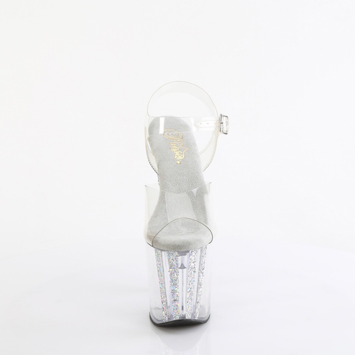 Pleaser Enchant-708AQUA-04 C/C-SG - Przezroczyste sandały na wysokiej platformie